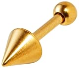 [From da Phactory] [フロム ダ ファクトリー] カラー コーン ＆ ボール ストレートバーベル サージカルステンレス 軟骨ピアス ボディピアス 1個(ゴールド-14G,8mm-5mm)