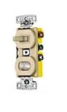 Hubbell Wiring Systems RC309 tradeSELECT Three Way Combination Toggle Switch with Pilot Light Clear 