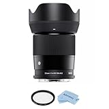 Sigma (シグマ) 23mm f/1.4 DC DN コンテンポラリーレンズ Leica L用 52mmマルチコーティングUVフィルター付き マイクロファイバークリーニングクロス付き