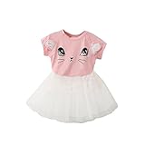 Brightup女の子のスカート＆トップセット、ブライトアップキッズガール半袖TシャツとチュールTutuスカートサマードレス