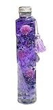 【Angelique】ハーバリウム 丸瓶 ロングボトル タッセル付き ボトルサイズ直径45mm 高さ215mm Herbarium (パープル)