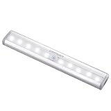 URPOWERモーションセンサーライト、10 LED電池式ワイヤレスモーションNightlightポータブル磁気セキュリティクローゼットライトモーションセンサースティックUp用ナイトライトクローゼット