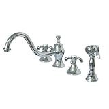 Kingston Brass KS7761TXBS Two Handle Kitchen Faucet with Spray, Polished Chrome [並行輸入品]