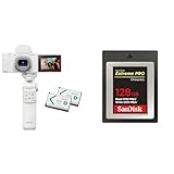SONY(ソニー) コンパクトデジタルカメラ VLOGCAM Vlog用カメラ ZV-1II シューティンググリップキット ウィンドスクリーン付属 ズームレンズ ホワイト ZV-1M2G W + 【 サンディスク 正規品 】 CFexpress Type B 128GB 最大読取り速度 1700MB/秒 SanDisk Extreme PRO SDCFE-128G-GH4NN