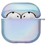 UNIQ AirPods 4 ケース ホログラフィック 衝撃 吸収 保護 カラビナ付き Iridescia (エクリプス ブルー, AirPods 4)