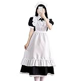 [FULINE] メイド服 ロングスカート 英国風 コスプレ衣装 lolita メイド服 コスチューム 仮装 学園祭 メイドカフェー 男性用 仮装 女装 半袖 ロング 3XL
