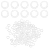 M METERXITY 120個入り M2.5 ナイロン平ワッシャー 2.5mm 内径 5mm 外径 1mm 厚 ラウンドプラスチック飛行機ワッシャー ファスナーシーリングスペーサーガスケットリング 家庭/商業用 [ホワイト]