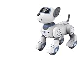 ロボット犬のおもちゃ 子供用 8 9 10 11 12、リモコン犬、子供用ロボット犬 8-12、ペットロボット、電動犬のおもちゃ、ロボット犬、5 6 7 8 9 10 11 12歳 男の子 女の子 ブルー スタントドッグ ロボット犬 ペットロボット ロボットおもちゃ 英語指示 知育玩具 子供 誕生日プレゼント (ブルー(キーバージョン))