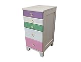 パステル4色整理棚 5段引き出しチェスト ST-03WS