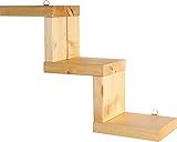 ウォールシェルフ手作り 天然木 壁掛け棚 棚 壁掛棚 壁掛け階段棚 幅31cmX奥行9cm (メープル色)