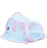 Cute Minor子供用蚊帳　夏必須の物　ベビー用蚊帳 ワンタッチ 畳めてコンパクト 携帯 旅行 (ブルー)