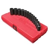 Sunex (SUN3338) 13 Piece 3/8 Dr. 12 Point Metric Semi-Deep Impact Socket Set by Sunex