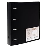 【irelu】グッズ収納 「イレールバインダー A4ワイド] ブラック D型4穴リング リフィル式 バインダー収納 IRL-BD-D
