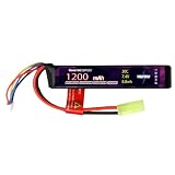 電動ガン用 リポバッテリー 7.4V 1200mAh 2S 20C Lipo タミヤプラグ付き-2096
