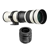 LOUJIN カメラ MF 超望遠ズームレンズ F/8.3-16 420-800mm T2 マウント RF マウント アダプター リング付き 1/4 スレッド 交換用 Canon EOS R/ R3/ R5/ R5C/ R6/ RP RF マウント カメラ用