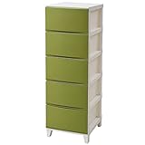 サンカ ルームス(ROOM'S) 5段 チェスト(幅34 奥行42) サンドグリーン 前面マット仕上げ RSD-S345(SGR)