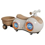 Bxzzuisピーナッツカー おもちゃの車 子供用三輪車 乗用玩具 乗り物 4ラウンド スクーター 子供用車 音楽と照明が付属 おもちゃの収納男の子 女の子 誕生日 プレゼント (コーヒー色) [並行輸入品]