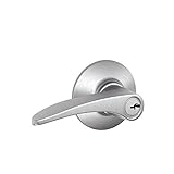Schlage F51A MNH 626 Manhattan Keyed Entry Lever, Satin Chrome [並行輸入品]