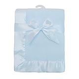 TL Care Fleece Blanket with Satin Trim, Blue, 2 by TL Care