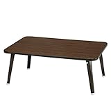 テーブル サイドテーブル 折り畳み式 幅75cm カラー：ブラウン