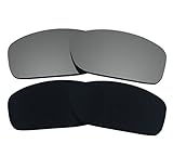 2ペアカラーStay 2.0 MM厚さ偏光交換レンズブラック&シルバーのOakley Fives Squared 2008 ( Not for Fives Squared新しい2013 )
