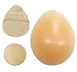 [ミコプエラ] 人工乳房 水滴型 シリコンパッド 保護カバー ブラパット 3点セット 乳がんパッド (フックなし, 150g)