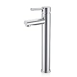 eflukyモダンシングルハンドルウォーターフォール浴室シンク蛇口、クローム仕上げ LD-0325