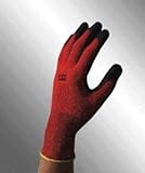 North Northflex-Red NF11 Black/Red Medium Nylon Full Fingered Work & General Purpose Gloves - PVC Fo