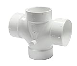 Canplas 192187 PVC DWV Double Sanitary Tee, 1-1/2-Inch, White [並行輸入品]
