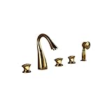 Rozin メッキ 風呂 バスタブ用 じゃぐち 混合栓 浴槽 風呂桶用 蛇口 ハンドシャワー装備