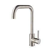 FLG 360 Degree Swivel Single Handle Stainless Steel Kitchen Bar Sink Faucet, Brushed Nickel [並行輸入品]