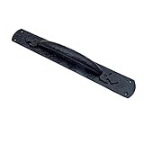 Adonai Hardware Antothijah Black Antique Iron Door Pull with Plate