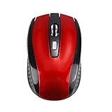 ワイヤレスマウス PC用 2.4G マウスミニコードレス 光学 マウス 6Button 1800DPI 選べる5色カラー(レッド)