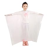 Hibote レインコート キッズ レインウェア 男の子 女の子 カッパ 雨具 120cm-150cm 小学生 通学 新学期用 子どもレインコート ホワイト