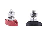 P Prettyia 端子台　赤と黒　ステンレス鋼　絶縁端子台　シングルスタッド　８ミリメートル　2個入り