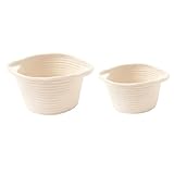 posprica天然コットンロープストレージバスケット手2つ編みGatheringバスケットwithハンドルソフト耐久性Nurseryビンホームデコレーション