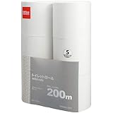 オフィスデポ オリジナル 長尺トイレットペーパー 200ｍ 芯なし シングル 1箱（6ロール×8パック）