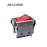 NKKスイッチズ JW-L21RRK ２極単投　操作部：赤色　本体：黒色　電流容量１６Ａ　１２５Ｖ　ＡＣ　全モールドロッカスイッチ