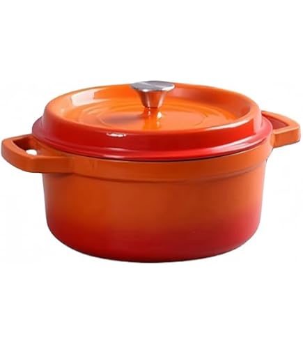 Amazon.co.jp: 鋳物ホーロー鍋 鋳鉄鍋 両手鍋 鋳物 無水調理鍋 22/24