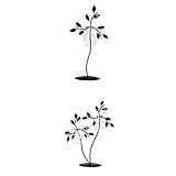 Dovewill 美しい　３個ガラスのフラワーベースと2本アイアン置物　多肉植物、水生植物　装飾　贈り物