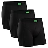 [DANISH ENDURANCE] オーガニックコットンストレッチトランクス, メンズ, マルチパック, タグ無し, 肌触り良いウェイストバンド ブラック XLサイズ「３枚パック」