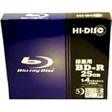 HI DISC BD-R 25GB 1-4倍速 5枚 5mmPケース入りHD BD-R 4X 5PNX