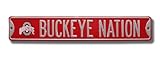 NCAA Buckeye Nation W /ロゴストリートsignstreetサイン、チームカラー、36 " x 6 "