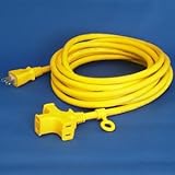 正和電工 トライアングルマルチタップ延長コード 3個口 5m 黄 VCTM-5YE