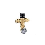 Caleffi 521519A Mixing Cal 3-Way Thermostatic Mixing Valve, Low-Lead Brass with Adaptor [並行輸入品]