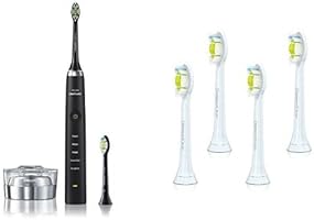 【Amazon.co.jp限定】フィリップス 電動歯ブラシ ソニッケアー ダイヤモンドクリーン ブラック HX9302/51+替ブラシ スタンダードタイプ4本 HX6064/01セット