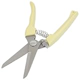 uxcell はさみ　植物鋏　19cm長さ 盆景鋏　花園ツール　プラスチック　カーボン鉄製　オフホワイト