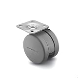 Shepherd Pilot Series 50mm Diameter Unhooded Die Cast Twin Nylon Wheel Swivel Caster, 1-1/2 Length x