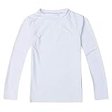 ESTAMICO キッズ 長袖 ラッシュガード Tシャツ UVカットUPF+50 子供用 水着 水陸両用 (ホワイト, 100cm/3T)