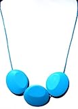 Peacemaker Jewelry Tri-Stone Silicone Teething Necklace (Seaside Blue) by Peacemaker Jewelry